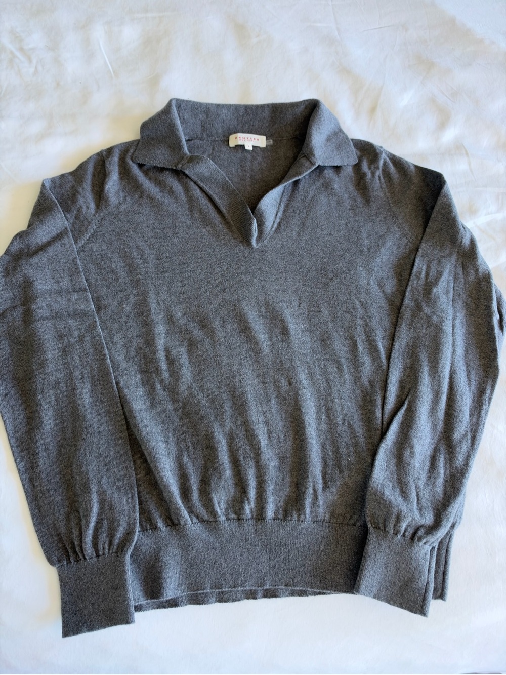 Demylee Cashmere-Blend Collared Sweater - Gray